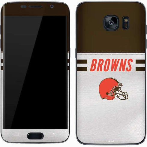 NFL Cleveland Browns White Striped Galaxy S7 Skin