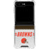 NFL Cleveland Browns White Striped Galaxy Z Flip5 5G Clear Case