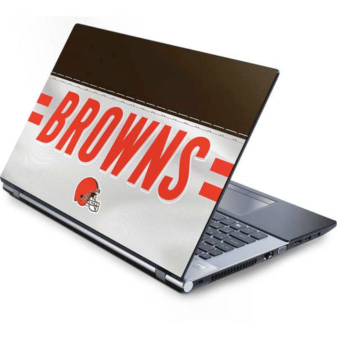 NFL Cleveland Browns White Striped Generic Laptop Skin