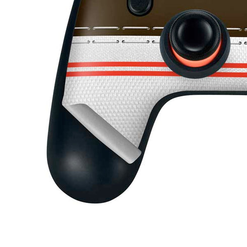 NFL Cleveland Browns White Striped Google Stadia Controller Skin
