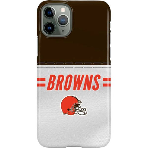 NFL Cleveland Browns White Striped iPhone 11 Pro Lite Case
