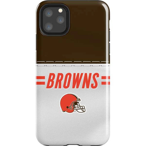 NFL Cleveland Browns White Striped iPhone 11 Pro Max Impact Case