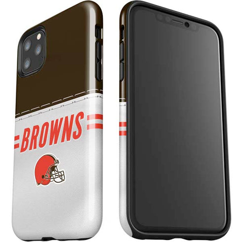 NFL Cleveland Browns White Striped iPhone 11 Pro Max Impact Case