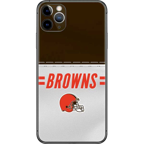 NFL Cleveland Browns White Striped iPhone 11 Pro Max Skin