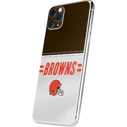 NFL Cleveland Browns White Striped iPhone 11 Pro Max Skin