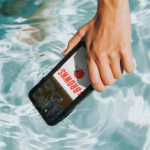 NFL Cleveland Browns White Striped iPhone 11 Pro Max Waterproof Case