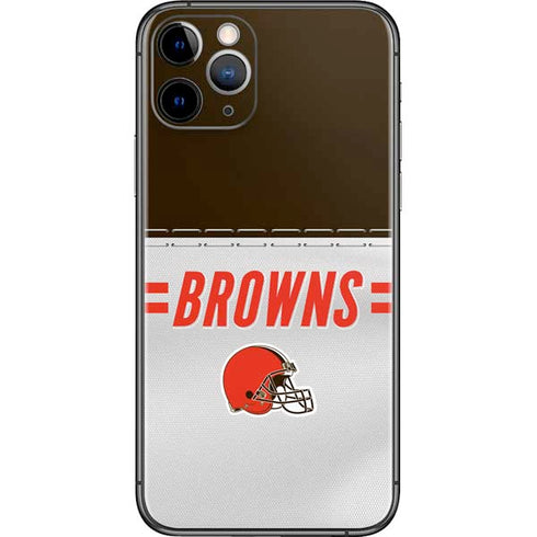 NFL Cleveland Browns White Striped iPhone 11 Pro Skin
