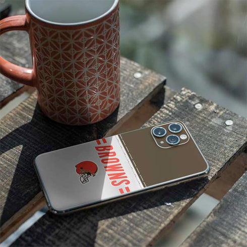 NFL Cleveland Browns White Striped iPhone 11 Pro Skin