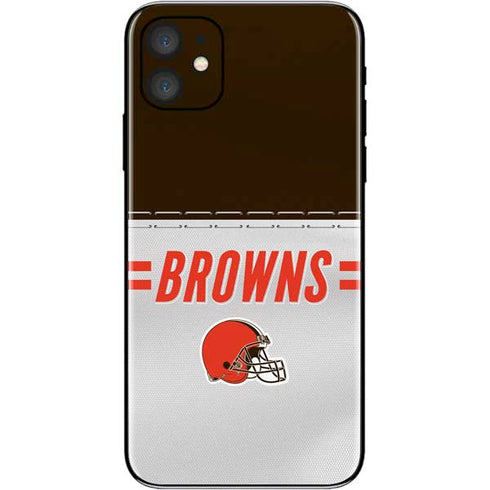 NFL Cleveland Browns White Striped iPhone 11 Skin