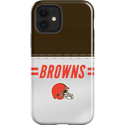 NFL Cleveland Browns White Striped iPhone 12 Impact Case