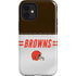 NFL Cleveland Browns White Striped iPhone 12 Mini Impact Case