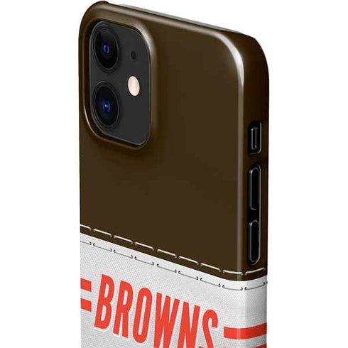 NFL Cleveland Browns White Striped iPhone 12 Mini Lite Case