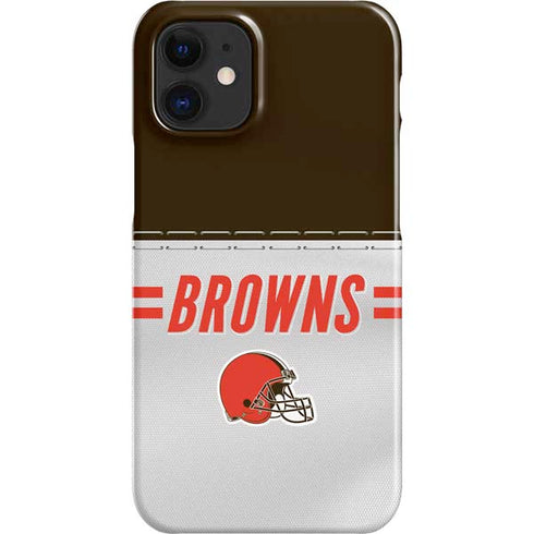 NFL Cleveland Browns White Striped iPhone 12 Mini Lite Case