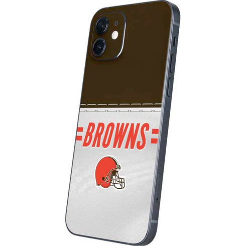 NFL Cleveland Browns White Striped iPhone 12 Mini Skin