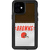 NFL Cleveland Browns White Striped iPhone 12 Mini Waterproof Case