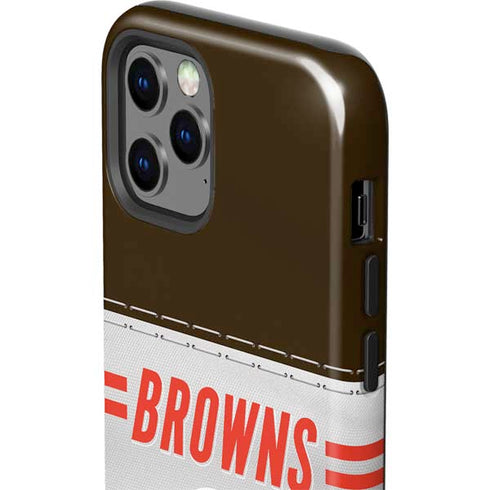 NFL Cleveland Browns White Striped iPhone 12 Pro Impact Case