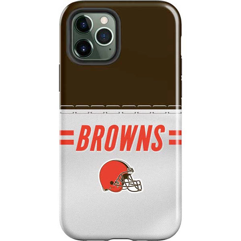 NFL Cleveland Browns White Striped iPhone 12 Pro Impact Case