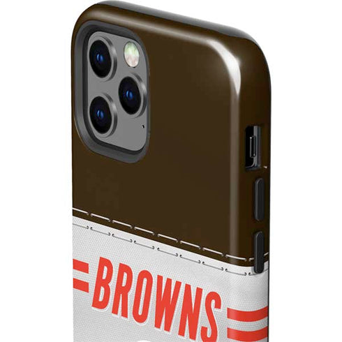 NFL Cleveland Browns White Striped iPhone 12 Pro Max Impact Case