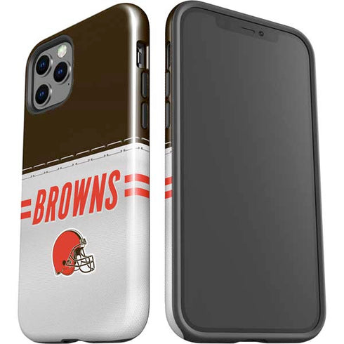 NFL Cleveland Browns White Striped iPhone 12 Pro Max Impact Case