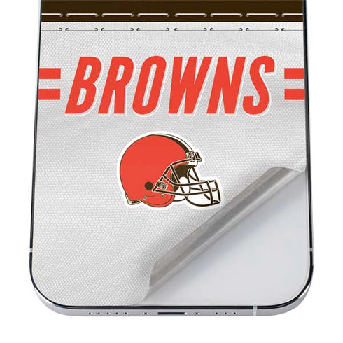 NFL Cleveland Browns White Striped iPhone 12 Pro Max Skin