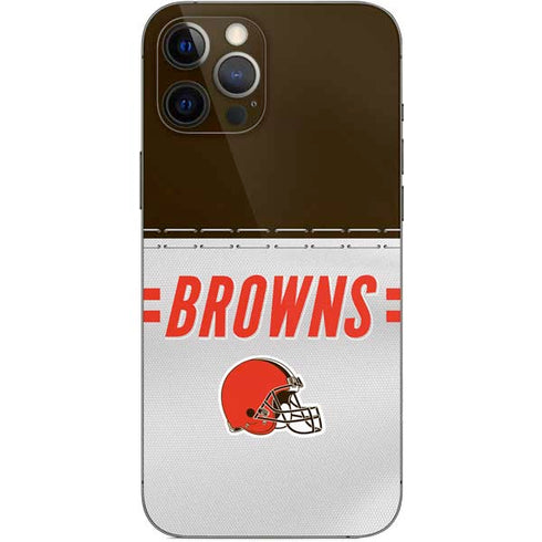 NFL Cleveland Browns White Striped iPhone 12 Pro Max Skin