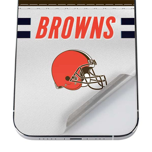 NFL Cleveland Browns White Striped iPhone 12 Pro Skin