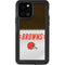 NFL Cleveland Browns White Striped iPhone 12 Pro Waterproof Case