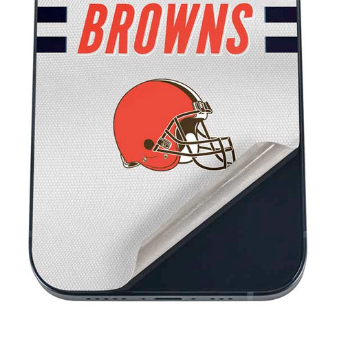 NFL Cleveland Browns White Striped iPhone 12 Skin