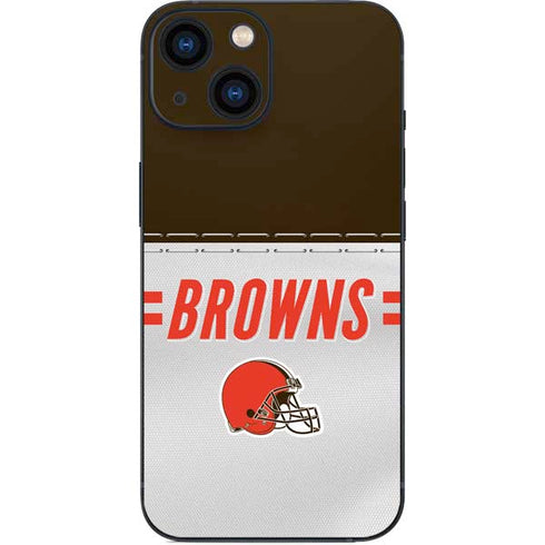 NFL Cleveland Browns White Striped iPhone 13 Mini Skin
