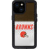 NFL Cleveland Browns White Striped iPhone 13 Mini Waterproof Case