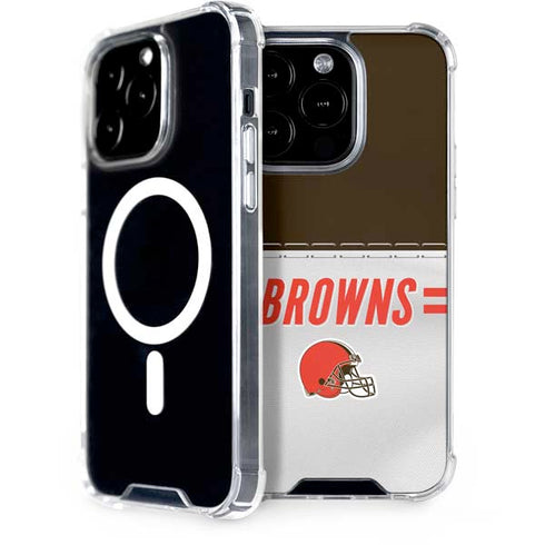 NFL Cleveland Browns White Striped iPhone 13 Pro MagSafe Case
