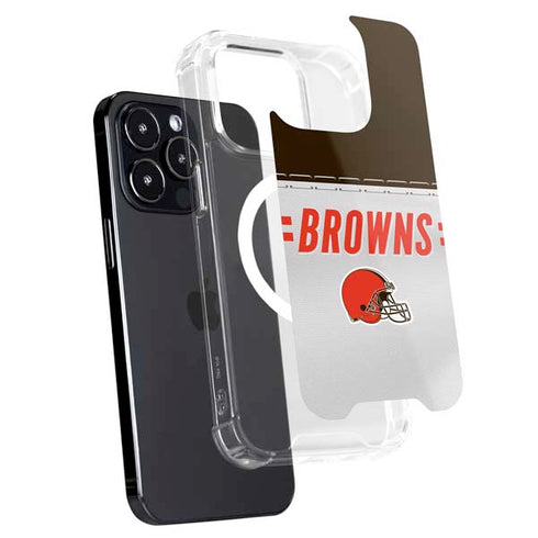 NFL Cleveland Browns White Striped iPhone 13 Pro MagSafe Case