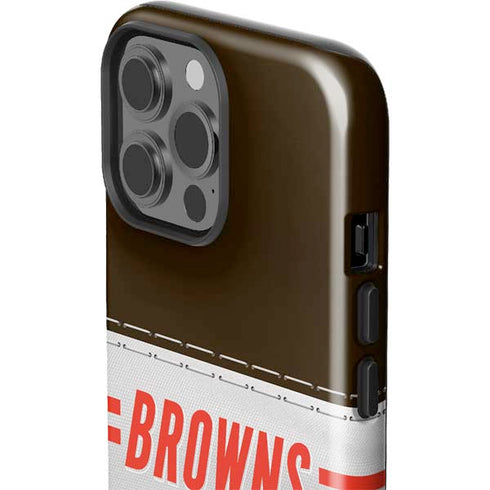 NFL Cleveland Browns White Striped iPhone 13 Pro Max Impact Case