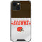 NFL Cleveland Browns White Striped iPhone 14 Clear Case
