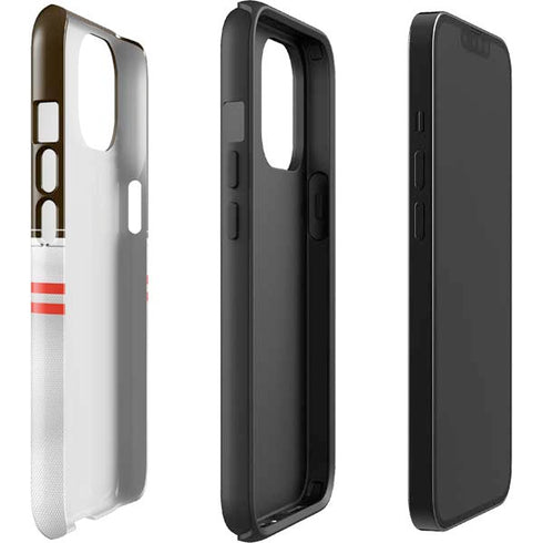 NFL Cleveland Browns White Striped iPhone 14 Plus Impact Case
