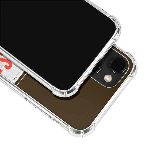 NFL Cleveland Browns White Striped iPhone 14 Plus Clear Case