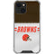 NFL Cleveland Browns White Striped iPhone 14 Plus Clear Case