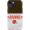 NFL Cleveland Browns White Striped iPhone 15 Plus Impact Case