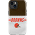 NFL Cleveland Browns White Striped iPhone 15 Plus Impact Case