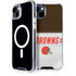 NFL Cleveland Browns White Striped iPhone 15 Plus MagSafe Case