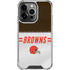 NFL Cleveland Browns White Striped iPhone 14 Pro Clear Case