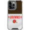 NFL Cleveland Browns White Striped iPhone 15 Pro Clear Case