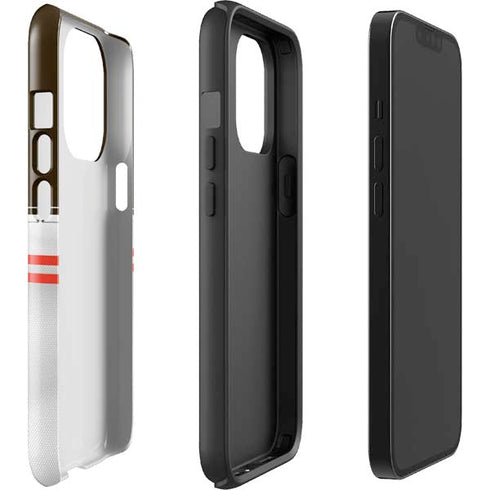 NFL Cleveland Browns White Striped iPhone 14 Pro Impact Case