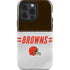 NFL Cleveland Browns White Striped iPhone 15 Pro Impact Case