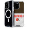 NFL Cleveland Browns White Striped iPhone 14 Pro MagSafe Case