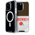 NFL Cleveland Browns White Striped iPhone 15 Pro MagSafe Case
