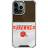 NFL Cleveland Browns White Striped iPhone 14 Pro Max Clear Case
