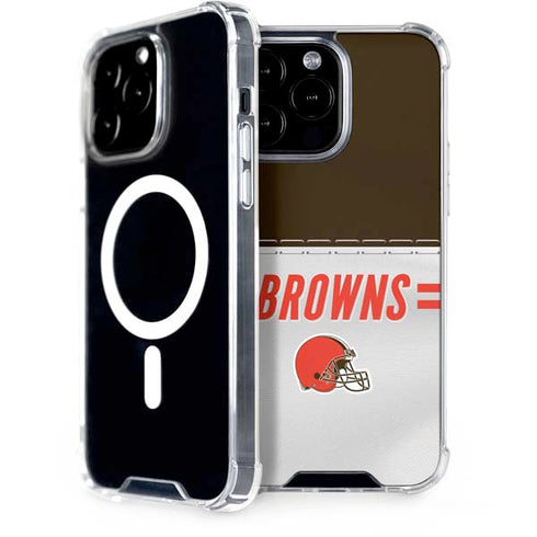 NFL Cleveland Browns White Striped iPhone 15 Pro Max MagSafe Case