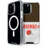 NFL Cleveland Browns White Striped iPhone 14 Pro Max MagSafe Case