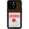 NFL Cleveland Browns White Striped iPhone 14 Pro Waterproof Case